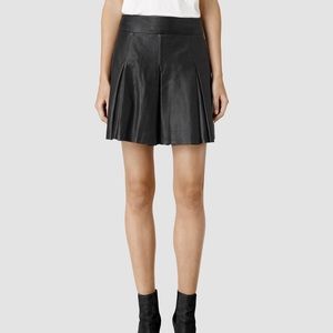 All Saints Dawson leather pleated skirt